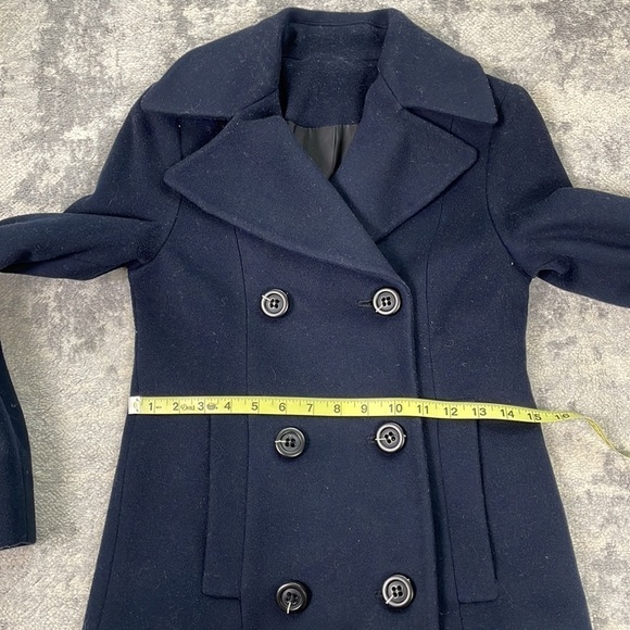 Fleurette Double Breasted 100% Wool Peacoat in Midnight Navy Blue Sz 2 - Picture 6 of 13